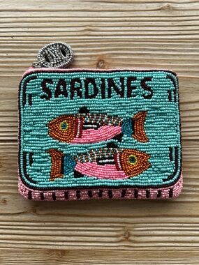 Oversized Beaded Olive Pouch — Fits Cards, Cash & Keys | Giftable Catch-All